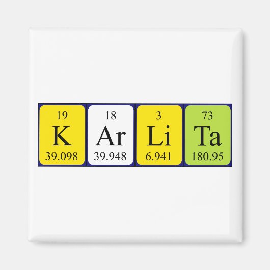 Karlita periodieke tabelnaam magnet (Voorkant)