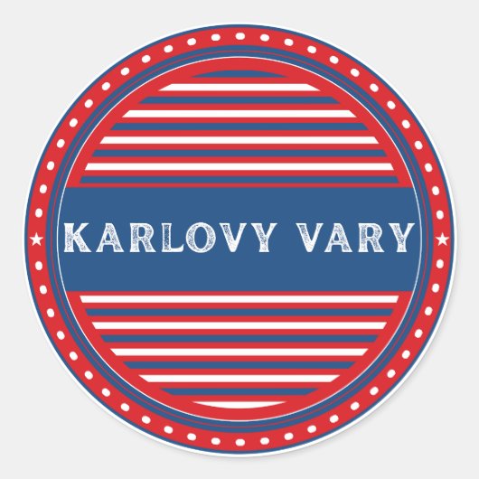Karlovy Vary City Pride Emblem – Czech Identity Ronde Sticker (Voorkant)