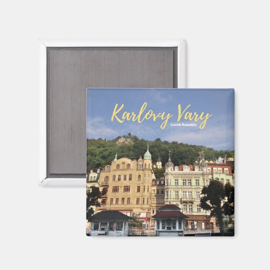 Karlovy Vary Souvenir Magnet (Voorkant / Achterkant)