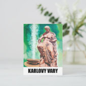 Karlovy Vary spring, damesbeeld, Tsjechische Repub Briefkaart (Staand voorkant)