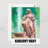 Karlovy Vary spring, damesbeeld, Tsjechische Repub Briefkaart (Voorkant / Achterkant)