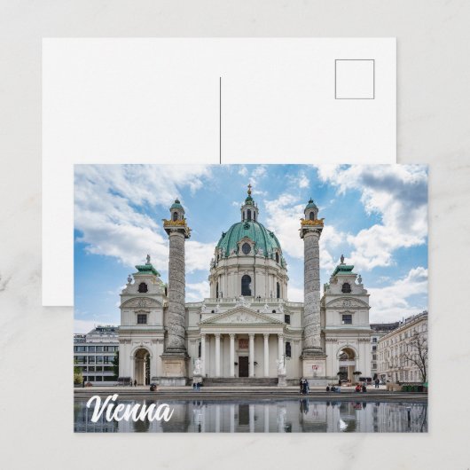 Karlskirche in Wenen, Oostenrijk Briefkaart (Voorkant / Achterkant)