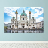 Karlskirche in Wenen, Oostenrijk Canvas Afdruk (Insitu (Houten vloer))