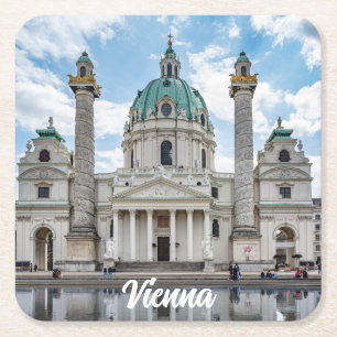 Karlskirche in Wenen, Oostenrijk Kartonnen Onderzetters