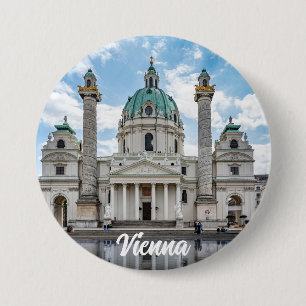 Karlskirche in Wenen, Oostenrijk Ronde Button 7,6 Cm
