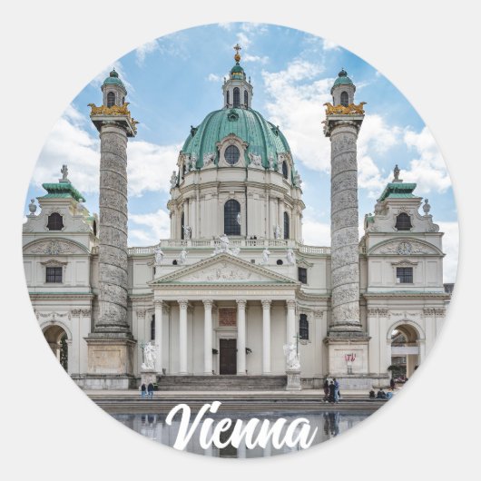 Karlskirche in Wenen, Oostenrijk Ronde Sticker (Voorkant)