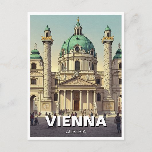 Karlskirche Karlsplatz Wenen Oostenrijk Reizen Briefkaart (Voorkant)
