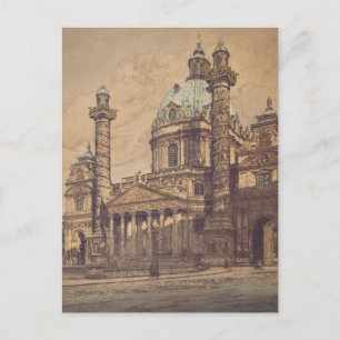 Karlskirche kerk in Wenen, Oostenrijk Briefkaart