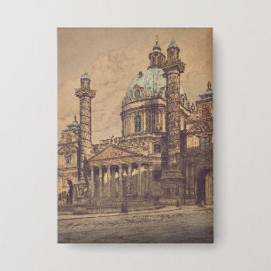 Karlskirche kerk in Wenen, Oostenrijk Button