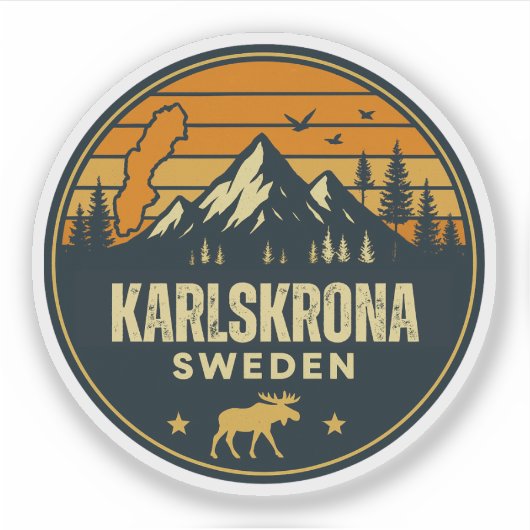 Karlskrona, Zweden Sverige Sticker (Voorkant)