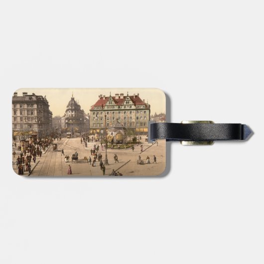 Karlsplatz en Spoorwegstation, München, Duitsland Bagagelabel (Achterkant horizontaal)