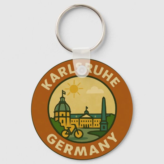 Karlsruhe Duits Stedelijk Embleem Sleutelhanger (Voorkant)