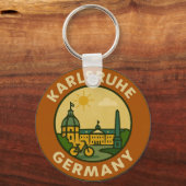Karlsruhe Duits Stedelijk Embleem Sleutelhanger (Achterkant)