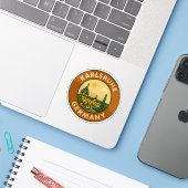 Karlsruhe Duits Stedelijk Embleem Sticker (Laptop met iPhone)
