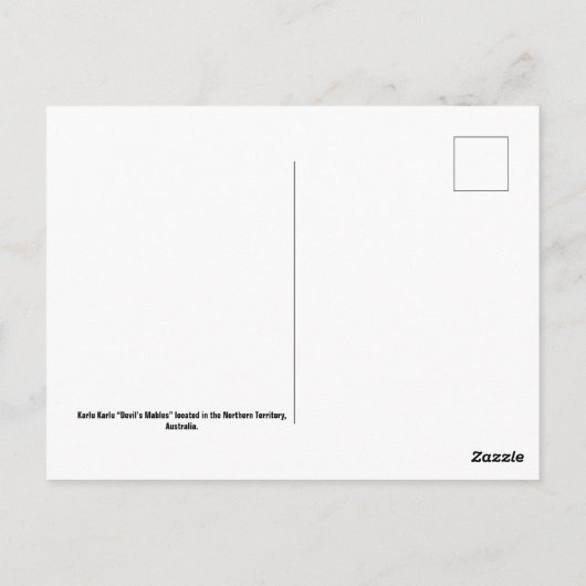 Karlu Karlu "Devil's marbles" Briefkaart (Achterkant)