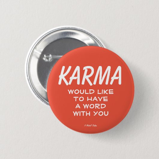 Karma - A MisterP Button (Voorkant /achterkant)