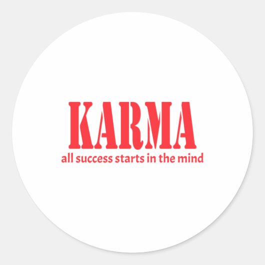 Karma Alle succes begint in de geest Sticker (Voorkant)