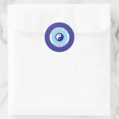 Karma Bescherming Donkerblauw Kwaad Oog Yin Yang Ronde Sticker (Tas)