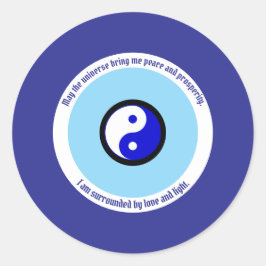 Karma Bescherming Donkerblauw Kwaad Oog Yin Yang Ronde Sticker