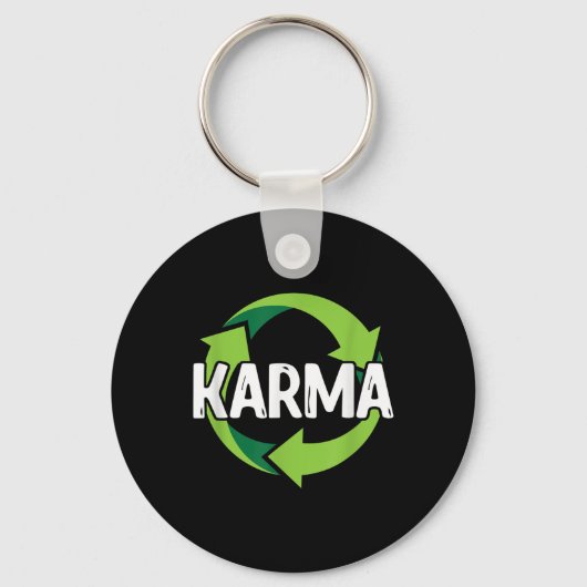 Karma Bestemming Meditatie Recycling Milieu P Sleutelhanger (Voorkant)