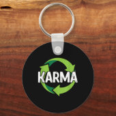 Karma Bestemming Meditatie Recycling Milieu P Sleutelhanger (Voorkant)