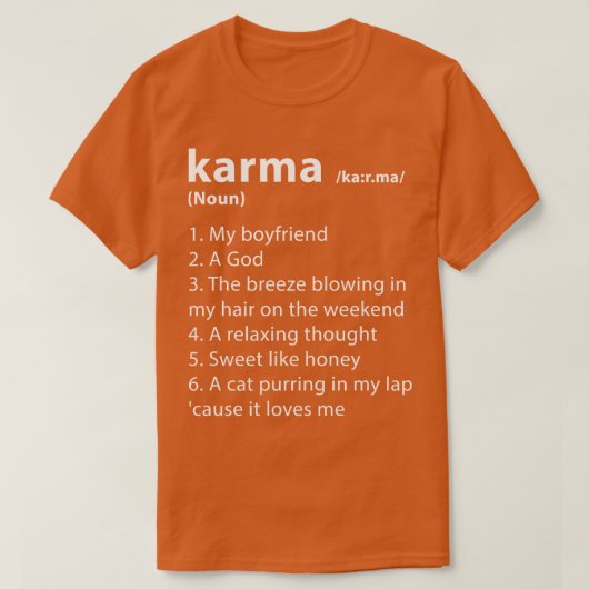 Karma betekent 3 t-shirt (Design voorkant)