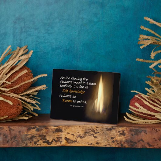 Karma - Blazing Fire - Self-knowledge Quote Plaque Fotoplaat (Zijkant)