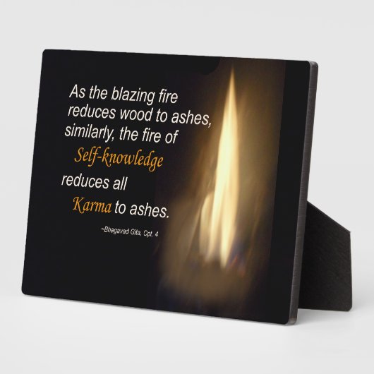 Karma - Blazing Fire - Self-knowledge Quote Plaque Fotoplaat (Zijkant)