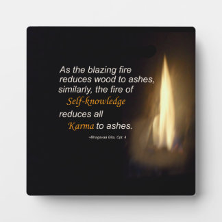 Karma Blazing Fire Self-knowledge Quote Plaque Fotoplaat