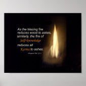 Karma Blazing Fire Self-knowledge Quote Poster (Voorkant)