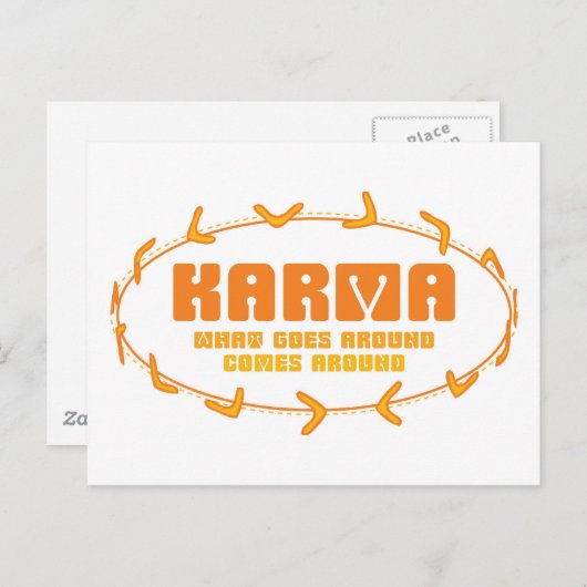 Karma Boomerang Briefkaart (Voorkant / Achterkant)