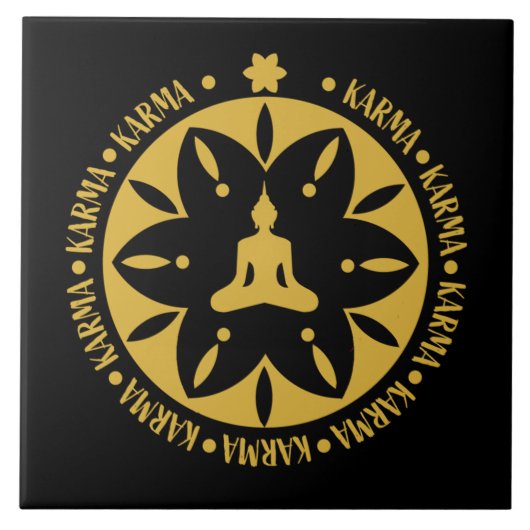 Karma Buddhist Religie - Boeddhisme Zes Sages Tegeltje (Voorkant)