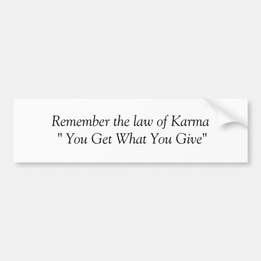 Karma Bumpersticker (Voorkant)