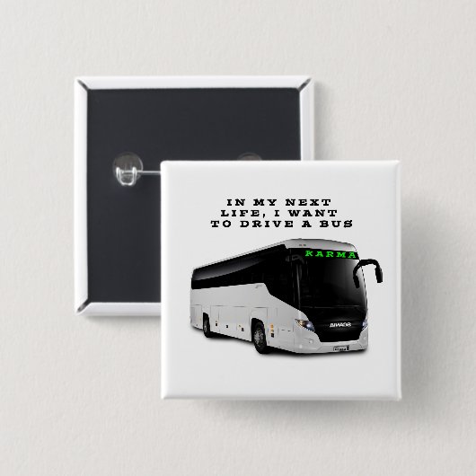 KARMA-BUS VIERKANTE BUTTON 5,1 CM (Voorkant /achterkant)