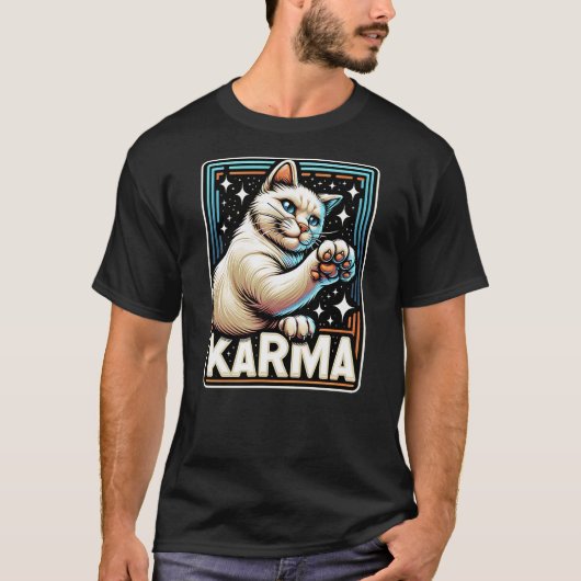 Karma Cat - Scratching Paw - T-shirt (Voorkant)