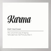Karma Definition Funny Poster (Voorkant)