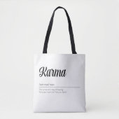 Karma Definition Funny Tote Bag (Voorkant)