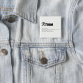 Karma Definition Funny Vierkante Button 5,1 Cm (In situ)