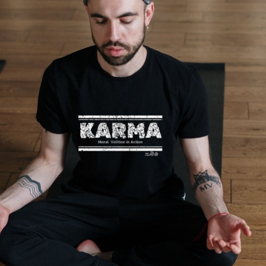 Karma Definition : Vintage Distressed Mindfulness Tri-Blend Shirt