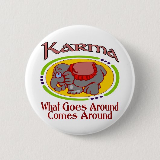 Karma Elephant Ronde Button 5,7 Cm (Voorkant)