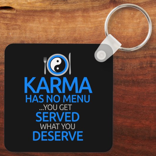 Karma heeft geen menu.. Yin Yang Graphic Classic Sleutelhanger (Achterkant)