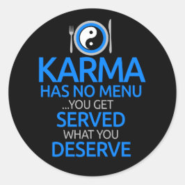 Karma heeft geen menu.. Yin Yang Graphic Ronde Sticker