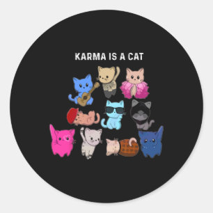 Karma is een kat grappige kat liefhebbers ronde sticker