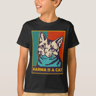 Karma is een kat liefde dieren vrouwen kat minnaar t-shirt