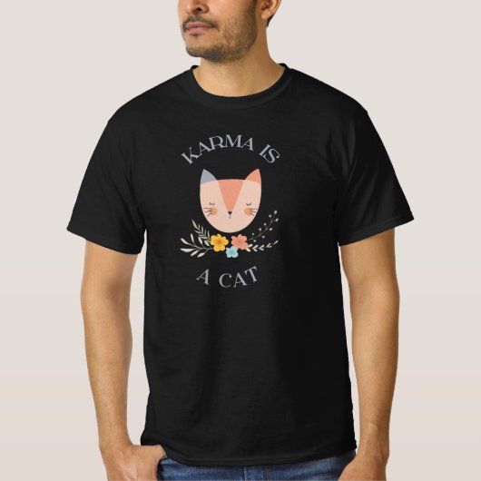 Karma is een kat t-shirt (Voorkant)
