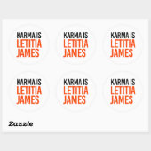 Karma is Letitia James Ronde Sticker (Vel)