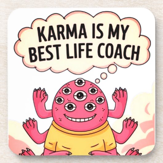 Karma is mijn beste coach bier onderzetter (Voorkant)