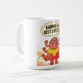 Karma is mijn beste coach koffiemok (Voorkant links)
