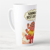 Karma is mijn beste coach latte mok (Linkerhoek)