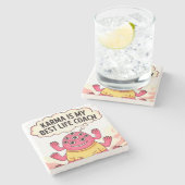 Karma is mijn beste coach stenen onderzetter (Zijkant)